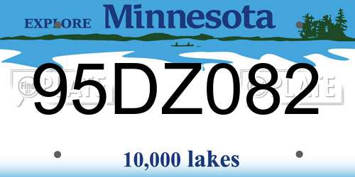 95DZ082 Minnesota License Plate