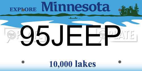 95JEEP Minnesota License Plate