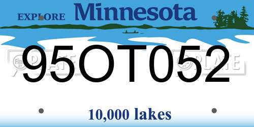 95OT052 Minnesota License Plate