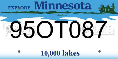 95OT087 Minnesota License Plate