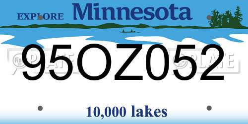 95OZ052 Minnesota License Plate