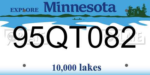 95QT082 Minnesota License Plate
