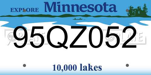 95QZ052 Minnesota License Plate