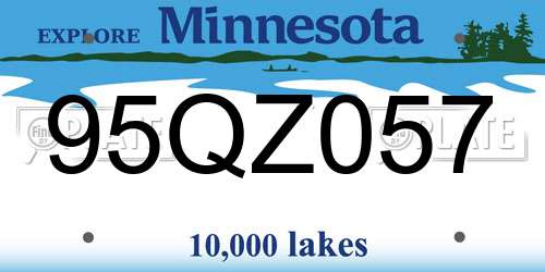 95QZ057 Minnesota License Plate