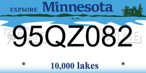 95QZ082 Minnesota License Plate