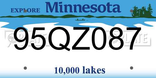 95QZ087 Minnesota License Plate