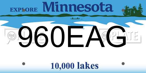 960EAG Minnesota License Plate