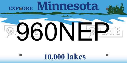 960NEP Minnesota License Plate