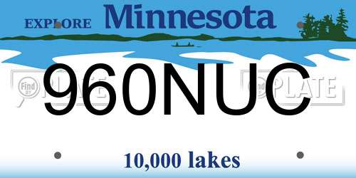 960NUC Minnesota License Plate
