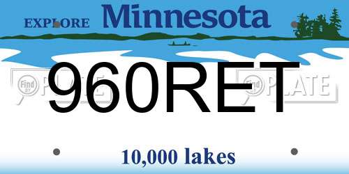 960RET Minnesota License Plate