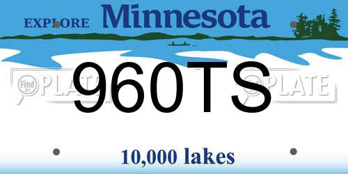 960TS Minnesota License Plate