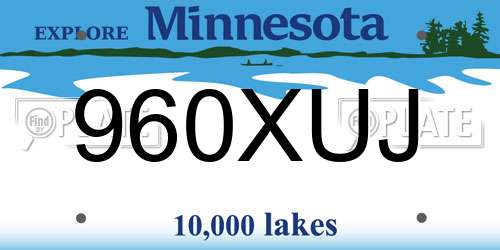 960XUJ Minnesota License Plate