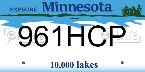961HCP Minnesota License Plate