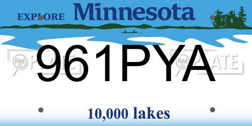 961PYA Minnesota License Plate