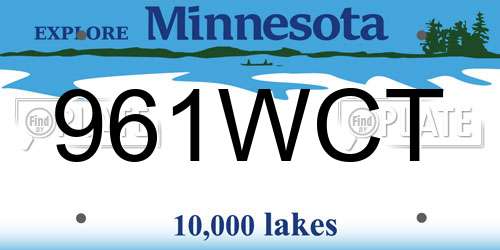 961WCT Minnesota License Plate