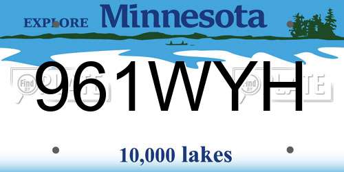 961WYH Minnesota License Plate