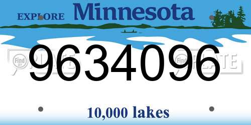9634096 Minnesota License Plate