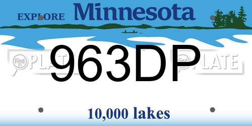 963DP Minnesota License Plate