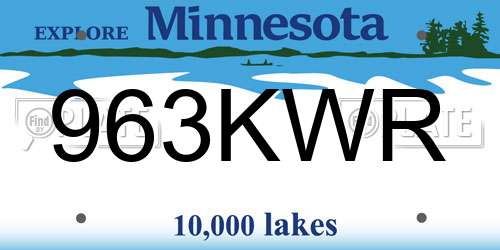 963KWR Minnesota License Plate