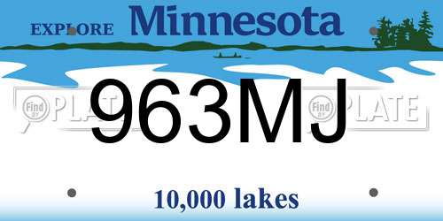 963MJ Minnesota License Plate