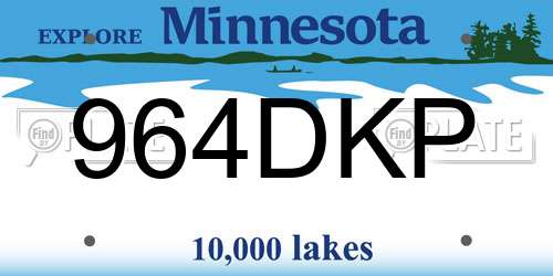 964DKP Minnesota License Plate