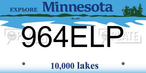 964ELP Minnesota License Plate