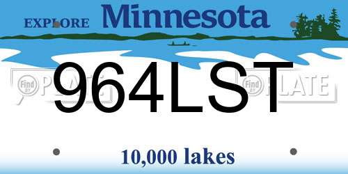 964LST Minnesota License Plate