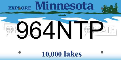 964NTP Minnesota License Plate