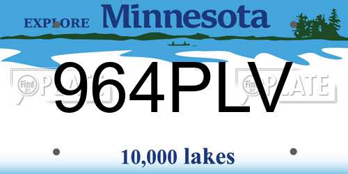 964PLV Minnesota License Plate