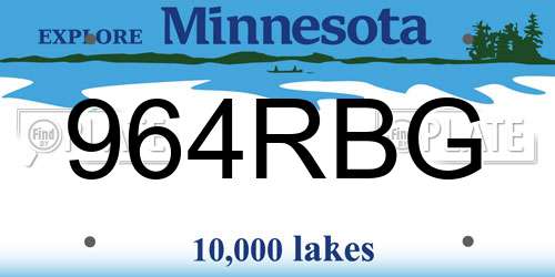 964RBG Minnesota License Plate