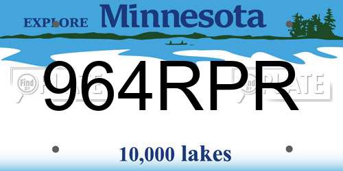 964RPR Minnesota License Plate