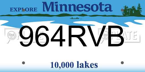 964RVB Minnesota License Plate