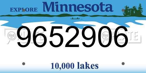 9652906 Minnesota License Plate