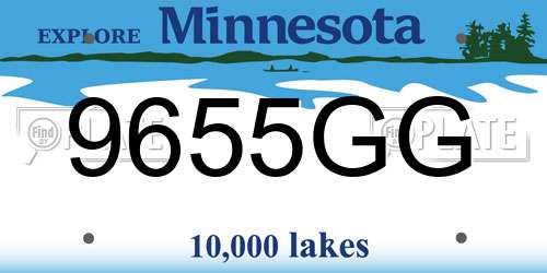 9655GG Minnesota License Plate