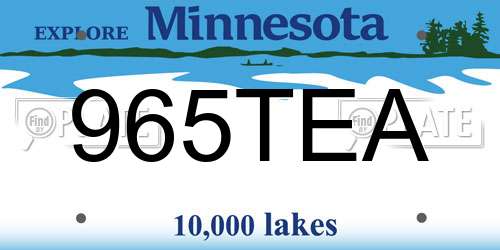 965TEA Minnesota License Plate
