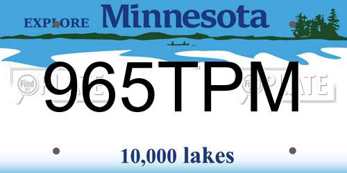 965TPM Minnesota License Plate