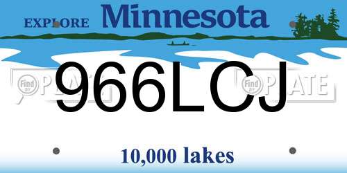 966LCJ Minnesota License Plate