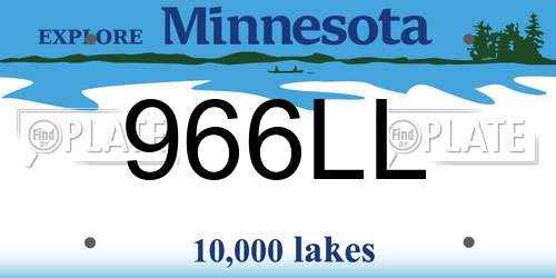 966LL Minnesota License Plate