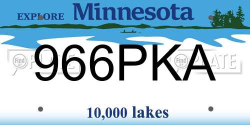 966PKA Minnesota License Plate