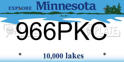 966PKC Minnesota License Plate