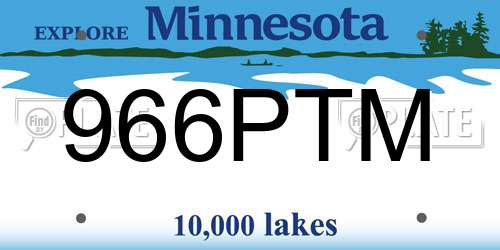 966PTM Minnesota License Plate