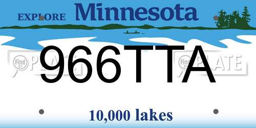 966TTA Minnesota License Plate