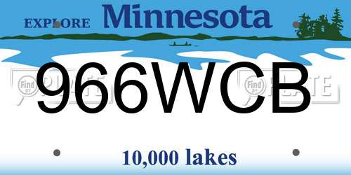 966WCB Minnesota License Plate