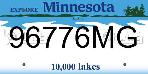 96776MG Minnesota License Plate