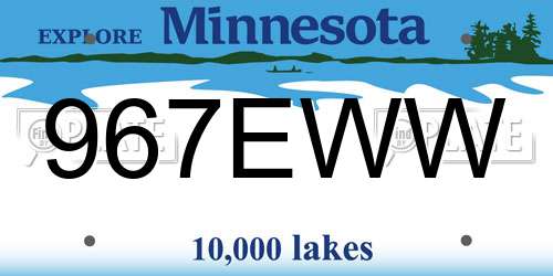 967EWW Minnesota License Plate