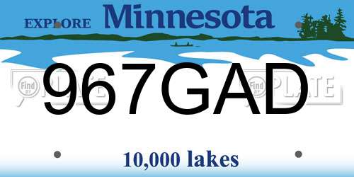 967GAD Minnesota License Plate