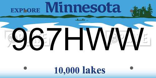 967HWW Minnesota License Plate