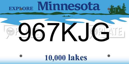 967KJG Minnesota License Plate