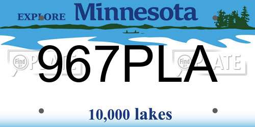 967PLA Minnesota License Plate