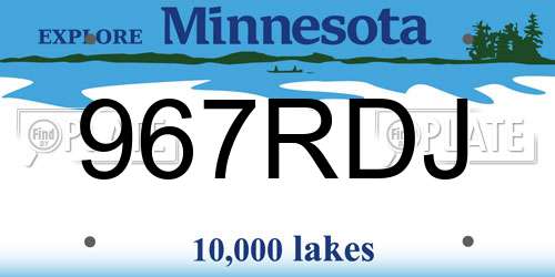 967RDJ Minnesota License Plate